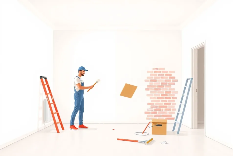Intérieur rénové après travaux de peinture à Pessac
