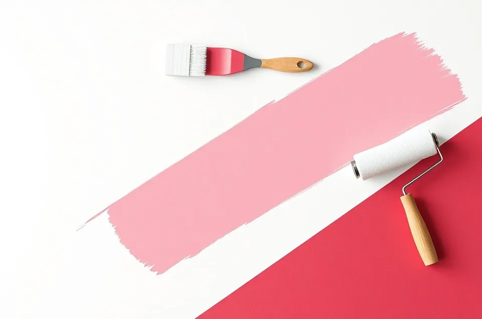 Outils de peinture disposés dans l'ordre des étapes du chantier